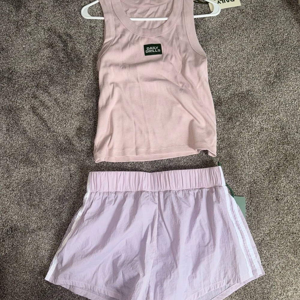 Daily Drills Pink Ribbed Tank Top - Light Pink